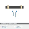 Amerock, Overton, 3" (76mm) Bar Pull, Brushed Matte Black with Golden Champagne - included hardware