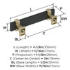 Amerock, Overton, 3" (76mm) Bar Pull, Brushed Matte Black with Golden Champagne - technical