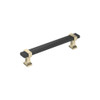 Amerock, Overton, 5 1/16" (128mm) Bar Pull, Brushed Matte Black with Golden Champagne