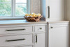 Amerock, Overton, 5 1/16" (128mm) Bar Pull, Brushed Matte Black with Golden Champagne - installed 1