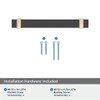 Amerock, Overton, 5 1/16" (128mm) Bar Pull, Brushed Matte Black with Golden Champagne - included hardware