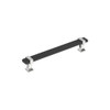 Amerock, Overton, 6 5/16" (160mm) Bar Pull, Brushed Matte Black with Polished Chrome