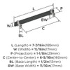 Amerock, Overton, 6 5/16" (160mm) Bar Pull, Brushed Matte Black with Polished Chrome - technical
