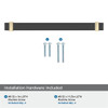 Amerock, Overton, 7 9/16" (192mm) Bar Pull, Brushed Matte Black with Golden Champagne - included hardware