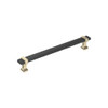 Amerock, Overton, 7 9/16" (192mm) Bar Pull, Brushed Matte Black with Golden Champagne