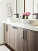 Amerock, Overton, 8 13/16" (224mm) Bar Pull, Brushed Matte Black with Polished Chrome - installed 1