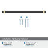 Amerock, Overton, 10 1/16" (256mm) Bar Pull, Brushed Matte Black with Golden Champagne - included hardware