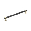 Amerock, Overton, 10 1/16" (256mm) Bar Pull, Brushed Matte Black with Golden Champagne