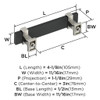Amerock, Overton, 3" (76mm) Bar Pull, Brushed Matte Black with Satin Nickel - technical