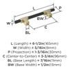 Amerock, Urbanite, 3 3/4" (96mm) Bar Pull, Golden Champagne with Matte Black - technical