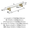 Amerock, Urbanite, 5 1/16" (128mm) Bar Pull, Golden Champagne with White - technical