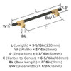 Amerock, Urbanite, 6 5/16" (160mm) Bar Pull, Champagne Bronze with Matte Black - technical