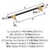 Amerock, Urbanite, 7 9/16" (192mm) Bar Pull, Champagne Bronze with Matte Black - technical