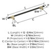 Amerock, Urbanite, 10 1/16" (256mm) Bar Pull, Golden Champagne with Matte Black - technical