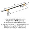 Amerock, Urbanite, 10 1/16" (256mm) Bar Pull, Champagne Bronze with Matte Black - technical