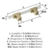 Amerock, Urbanite, 3" (76mm) Bar Pull, Golden Champagne with White - technical