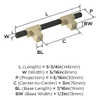Amerock, Urbanite, 3" (76mm) Bar Pull, Golden Champagne with Matte Black - technical