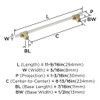 Amerock, Urbanite, 8 13/16" (224mm) Bar Pull, Golden Champagne with White - technical