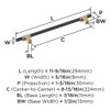 Amerock, Urbanite, 8 13/16" (224mm) Bar Pull, Golden Champagne with Matte Black - technical