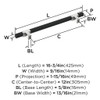 Amerock, Urbanite, 12" (305mm) Bar Appliance Pull, Polished Chrome with Brushed Matte Black - technical