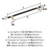 Amerock, Urbanite, 18" Bar Appliance Pull, Golden Champagne with Matte Black - technical
