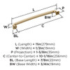 Amerock, Surpass, 10 1/16" (256mm) Curved Pull, Golden Champagne - technical