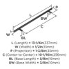 Amerock, Bar Pulls, 10 1/16" (256mm) Bar Pull, Matte Black - technical