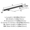Amerock, Bar Pulls, 6 5/16" (160mm) Bar Pull, Matte Black - technical