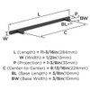 Amerock, Bar Pulls, 8 13/16" (224mm) Bar Pull, Matte Black - technical