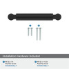 Amerock, Balata, 3 3/4" (96mm) Straight Pull, Matte Black - mounting hardware