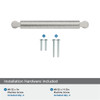 Amerock, Balata, 5 1/16" (128mm) Straight Pull, Polished Nickel - mounting hardware