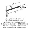 Amerock, Balata, 7 9/16" (192mm) Straight Pull, Matte Black - technical Amerock, Balata, 7 9/16" (192mm) Straight Pull, Matte Black - technical