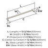 Amerock, Balata, 12 5/8" (320mm) Straight Pull, Satin Nickel - technical