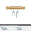 Amerock, Ballard, 3" (76mm) Straight Pull, Champagne Bronze - mounting hardware Amerock, Ballard, 3" (76mm) Straight Pull, Champagne Bronze - mounting hardware