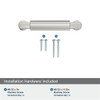 Amerock, Ballard, 3" (76mm) Straight Pull, Polished Nickel - mounting hardware