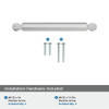 Amerock, Ballard, 5 1/16" (128mm) Straight Pull, Polished Chrome - mounting hardware