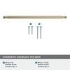 Amerock, Ballard, 12 5/8" (320mm) Straight Pull, Golden Champagne - mounting hardware