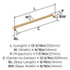 Amerock, Ballard, 12 5/8" (320mm) Straight Pull, Champagne Bronze - technical