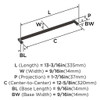 Amerock, Ballard, 12 5/8" (320mm) Straight Pull, Oil Rubbed Bronze - technical