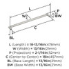 Amerock, Balon, 18" Straight Appliance Pull, Satin Nickel - technical