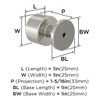 Amerock, Balon, 1" Round Knob, Satin Nickel - technical