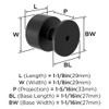 Amerock, Balon, 1 1/8" Round Knob, Matte Black - technical