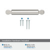 Amerock, Balon, 3 3/4" (96mm) Straight Pull, Satin Nickel - mounting hardware