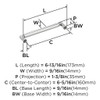 Amerock, Balon, 6 5/16" (160mm) Straight Pull, Polished Chrome - technical