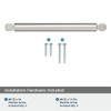 Amerock, Balon, 6 5/16" (160mm) Straight Pull, Satin Nickel - mounting hardware
