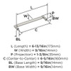 Amerock, Balon, 6 5/16" (160mm) Straight Pull, Satin Nickel - technical