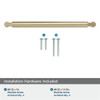 Amerock, Balon, 8 13/16" (224mm) Straight Pull, Golden Champagne - mounting hardware