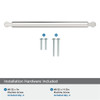 Amerock, Balon, 8 13/16" (224mm) Straight Pull, Polished Nickel - mounting hardware