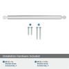 Amerock, Balon, 10 1/16" (256mm) Straight Pull, Polished Chrome - mounting hardware
