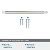 Amerock, Balon, 10 1/16" (256mm) Straight Pull, Polished Nickel - mounting hardware Amerock, Balon, 10 1/16" (256mm) Straight Pull, Polished Nickel - mounting hardware